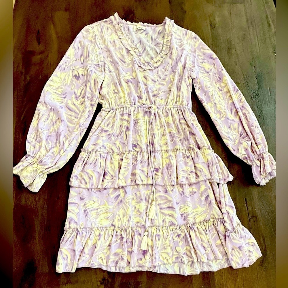 Paani Lux boutique Cream Ruffled Smocked Sundress with Bishop Sleeves,drawstring